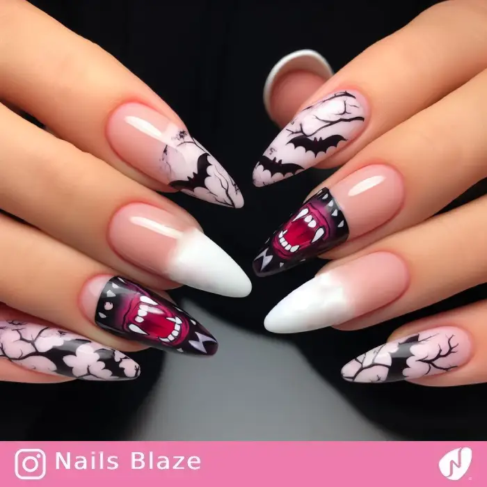 Vampire Fangs Nails | Halloween - NB784